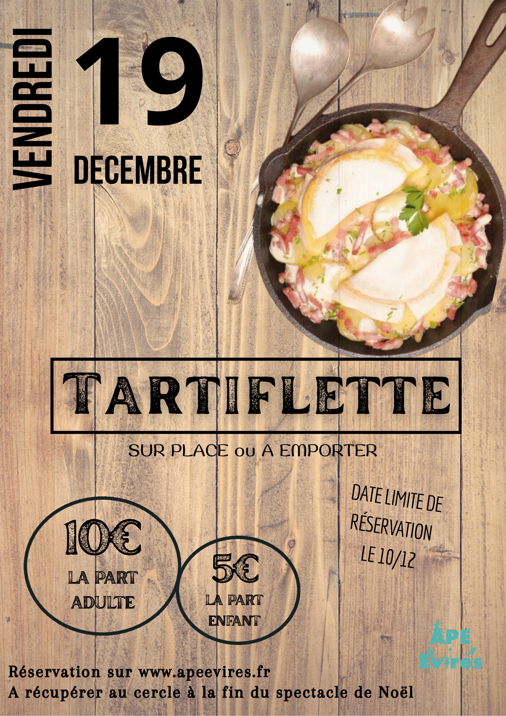 Tartiflette part adulte (AVEC oignons)